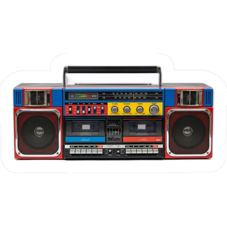 Retro boombox-dekal