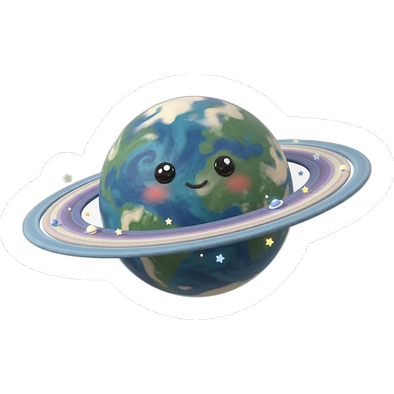 Dekal av en planet med ringar